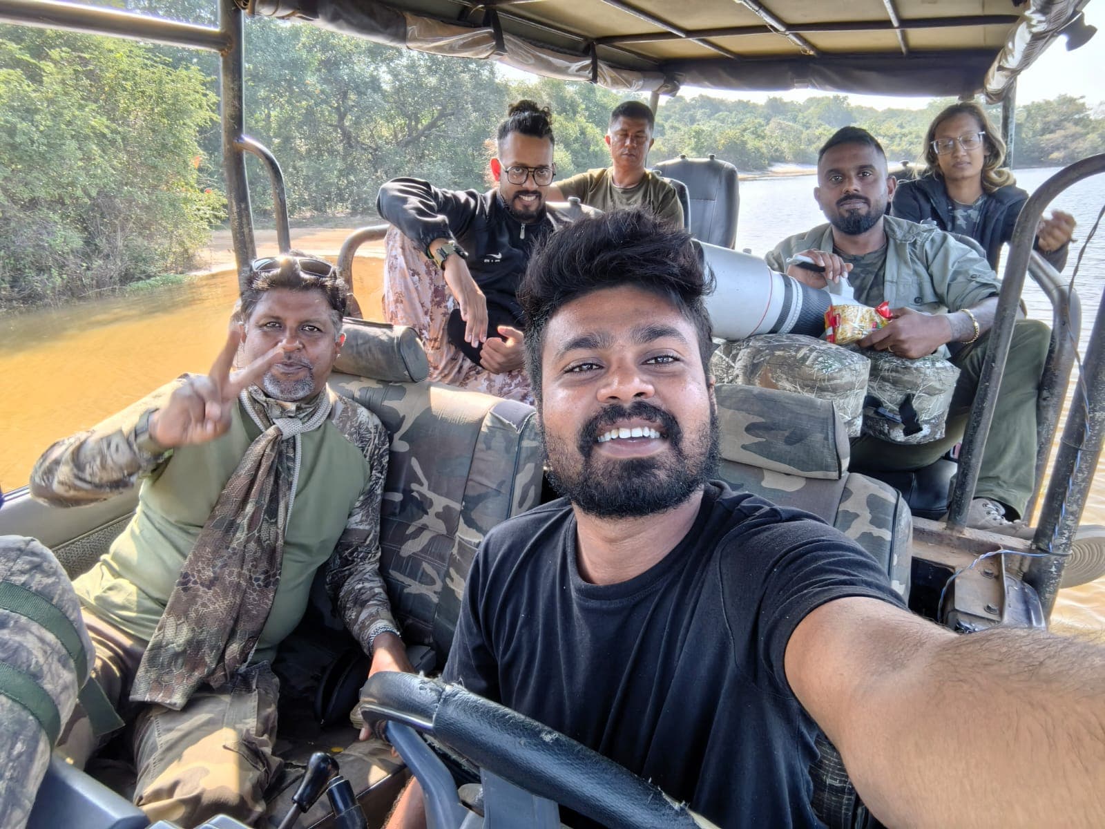 Safari jeep exploring the park